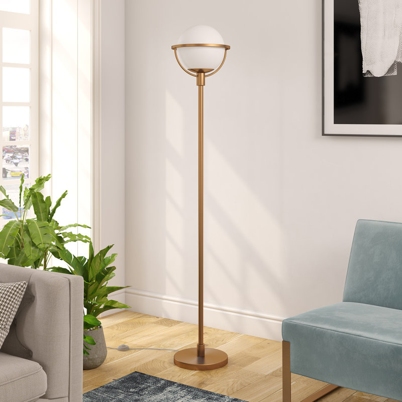 Chaviano 69'' Torchiere Floor Lamp, Brass