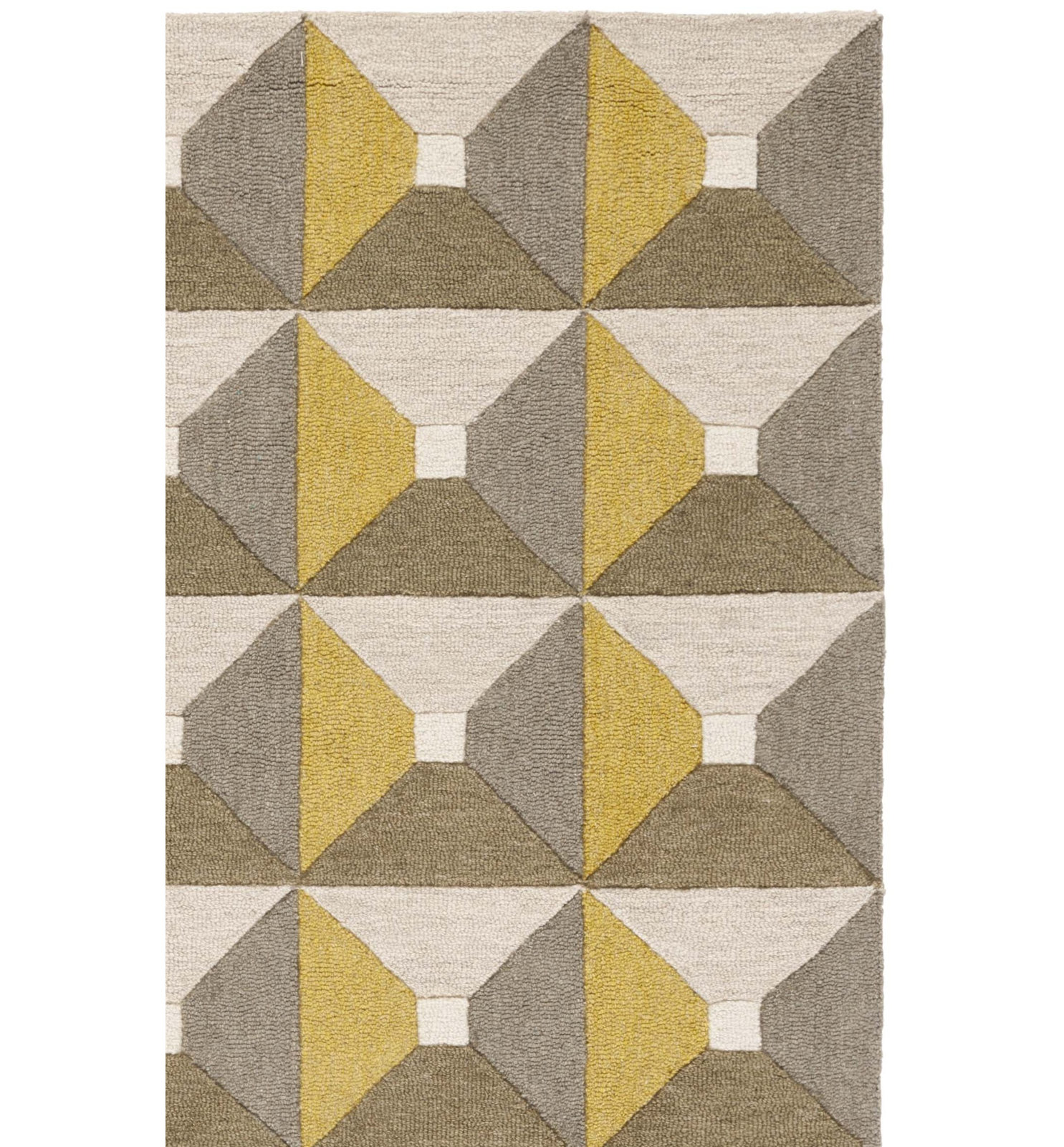 Gilderoy Gold Gray Hand-Tufted Wool Rug, Square 6'