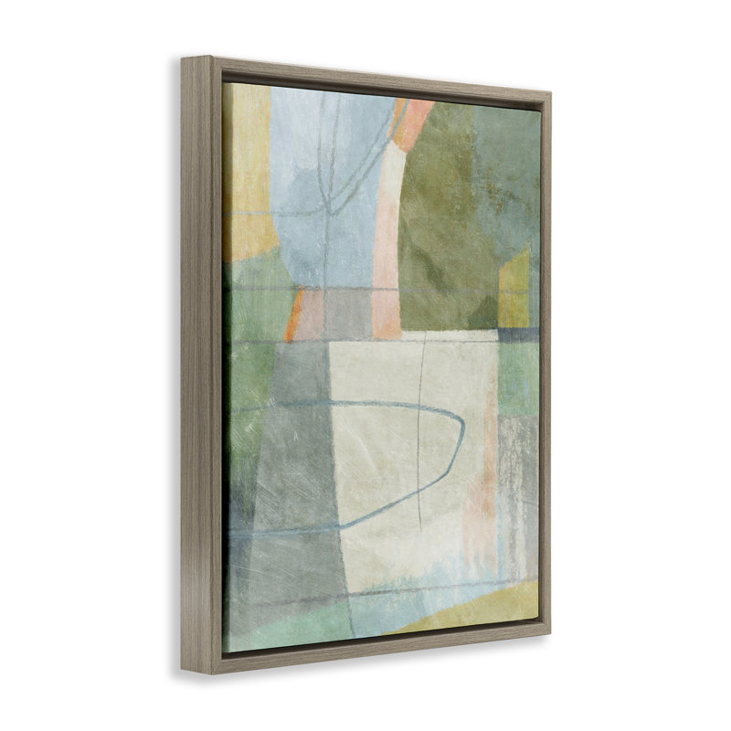  Scribble on Shapes Framed Floater Canvas Wall Art by Suzanne Nicoll, H 21 po x l 17 po, Cadre flottant orme Montalcino