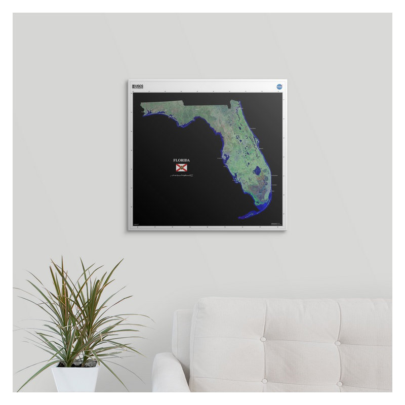 « floride-usg state mosaic », impression, H 20 po x l 20 po x P 1,25 po, Toile