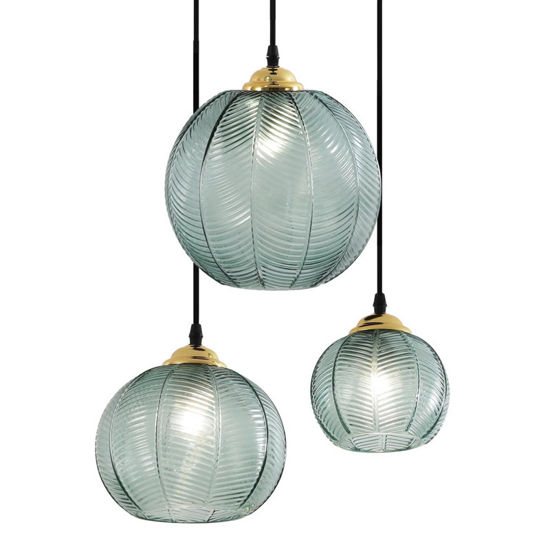 Luminaire suspendu en verre texturé Ribber