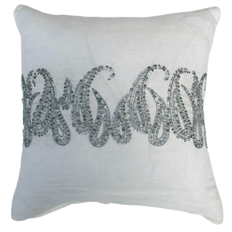 Jenica Square Pillow Cover & Insert, Ivory