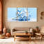 Hortensia bleu sur fond clair, ensemble de 3 impressions d'art sur toile-236334914