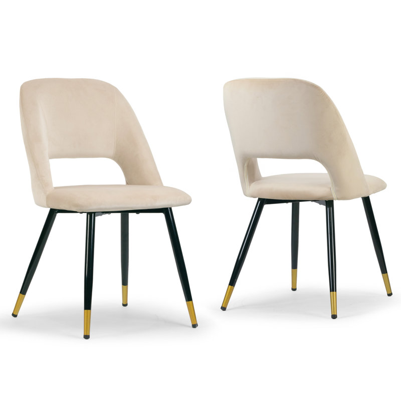 Chaise d'appoint en métal Jasie, Crème