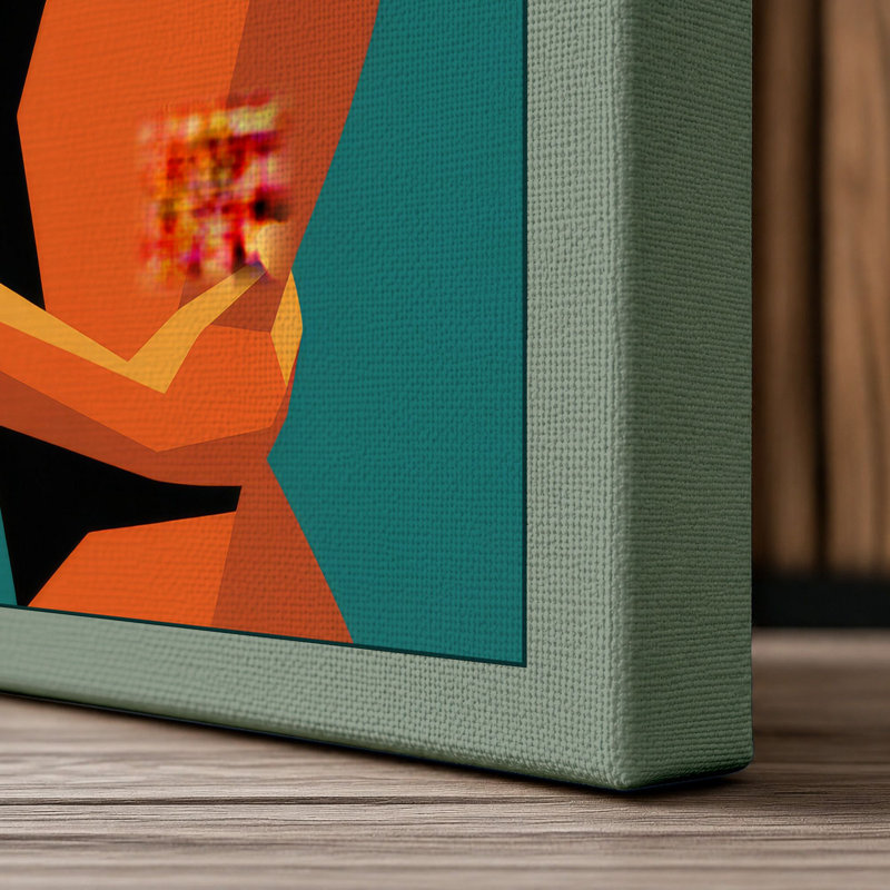 Figures in Embrace Modern 1 Piece Wrapped Canvas Wall Art, 36x24 - 91.4 x 61.0 cm, Sage Border