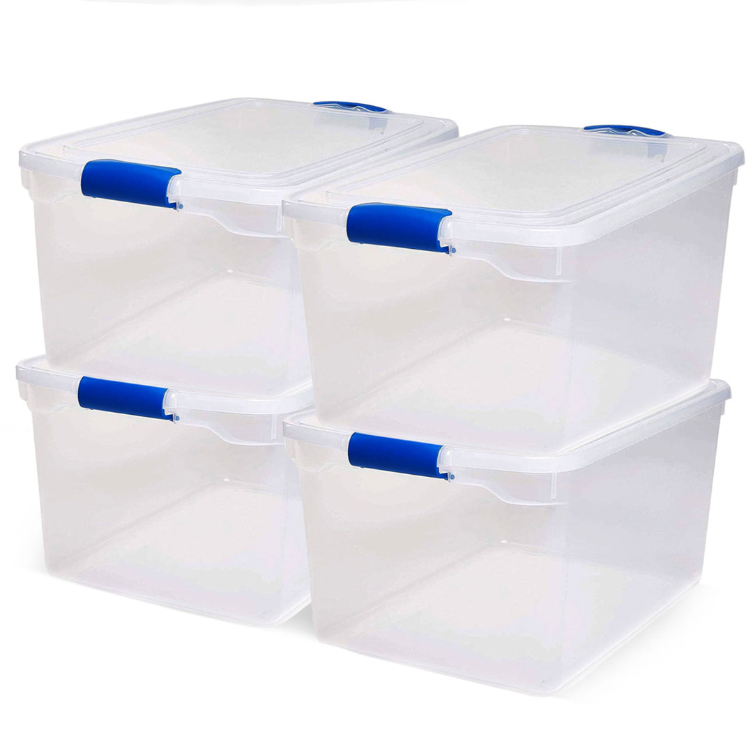 Homz Storage Organizing Container Bin with Latching Lids Homz 