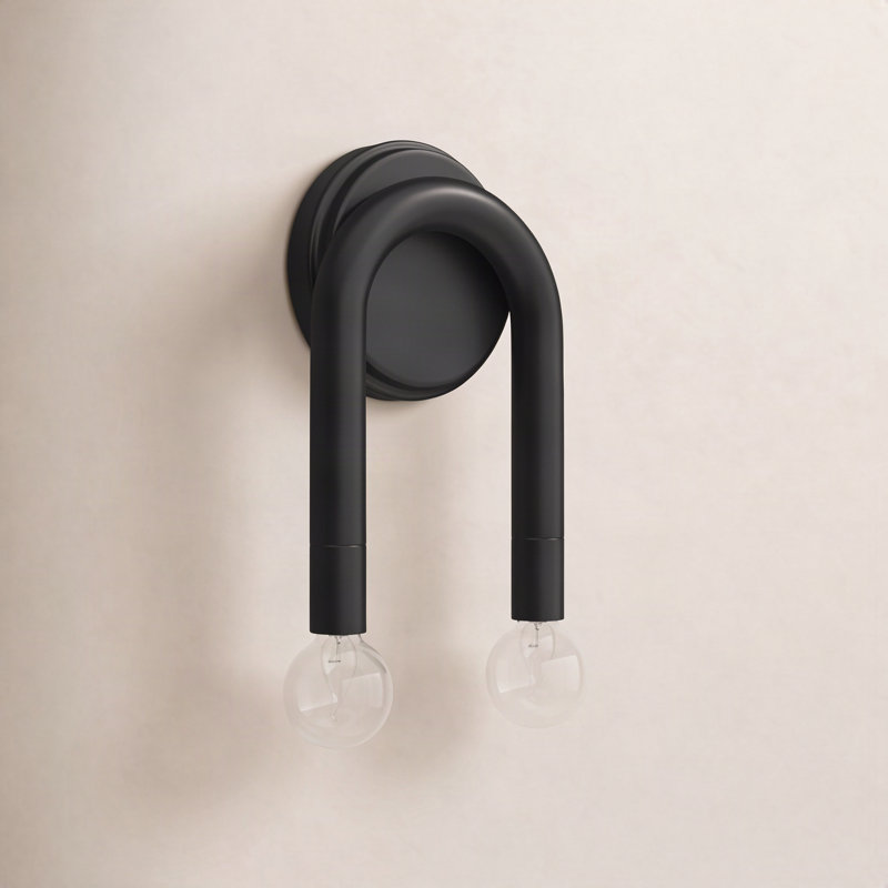 Yula 2-Light Wall Sconce in Matte Black, Matte Black
