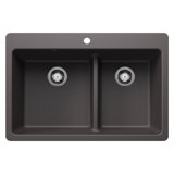 Liven SILGRANIT 33" L x 22" W Double Basin Drop-In/Undermount Kitchen Sink