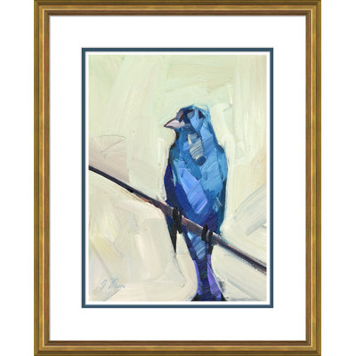 Blue Robin Bird Painting by Joseph Mota