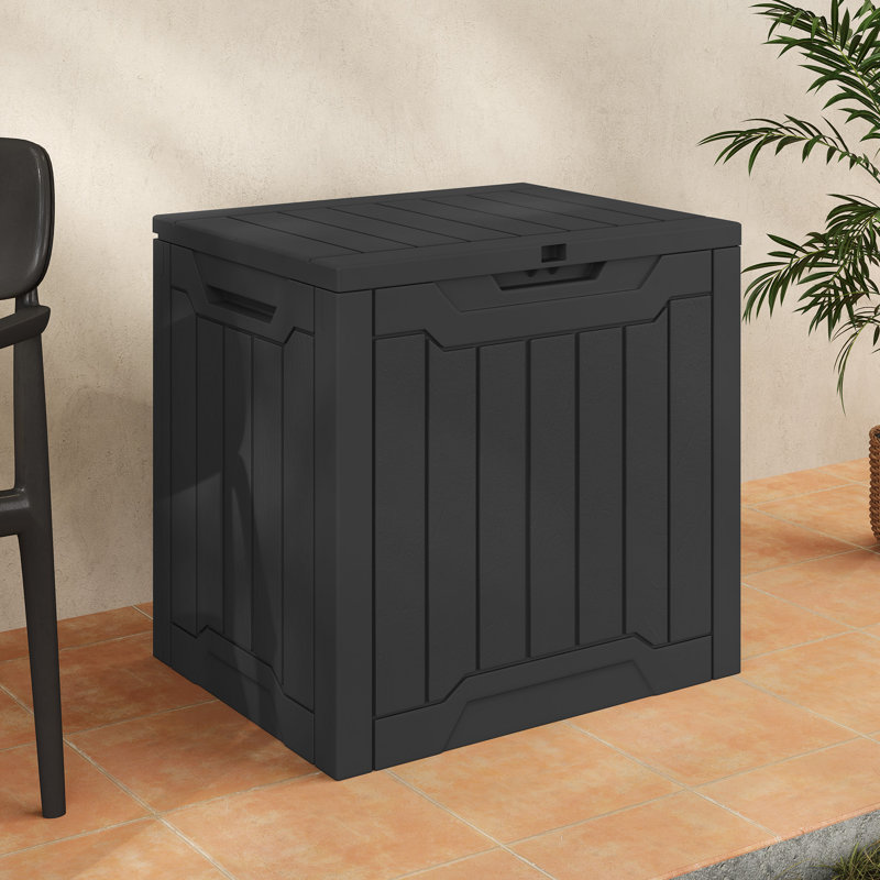 Coffre de terrasse verrouillable en résine 31,2 gallons, Noir
