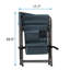 Chaise pliante rembourrée bleue / grise 2 pièces avec poches de rangement