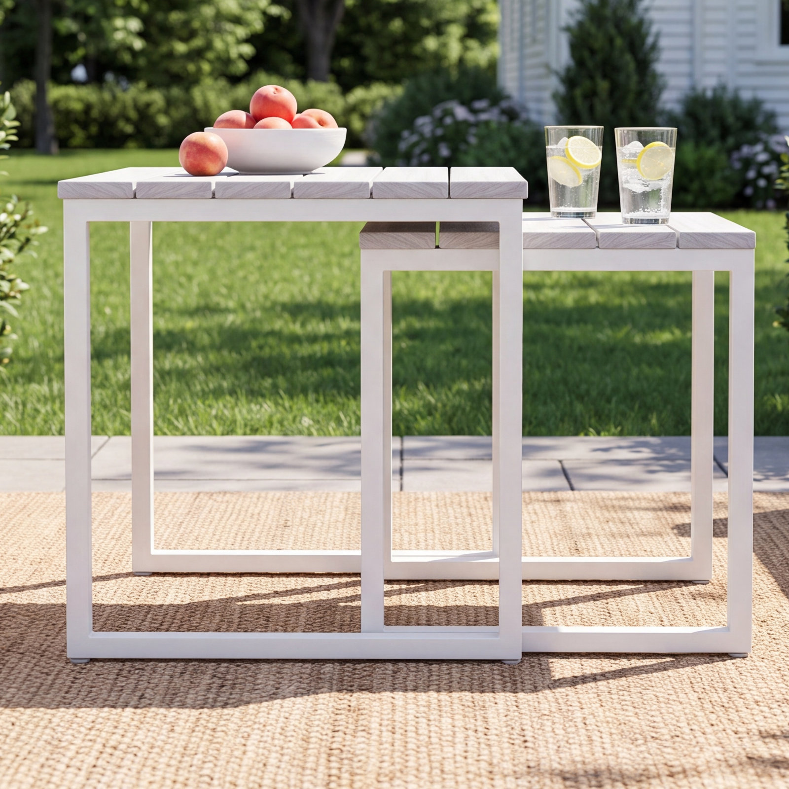 Townsend 19" Patio Side Table, Cream