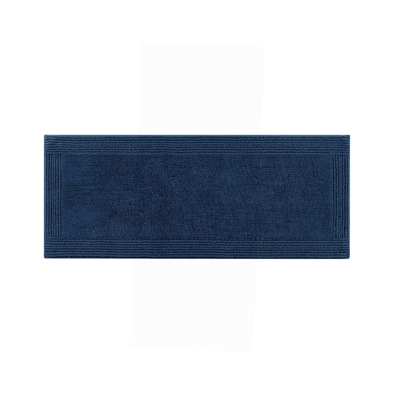 1 PCS 100% Cotton Tufted 3000 GSM Reversible Bath Rug Navy, Rectangle 2' x 3'8"