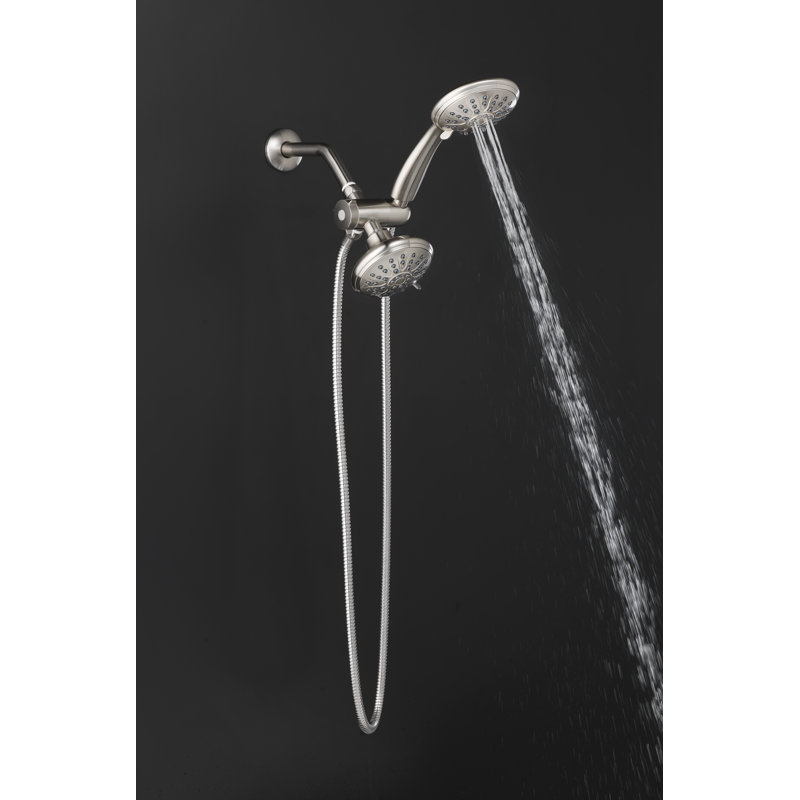 Pomme de douche double Positano, Nickel brossé