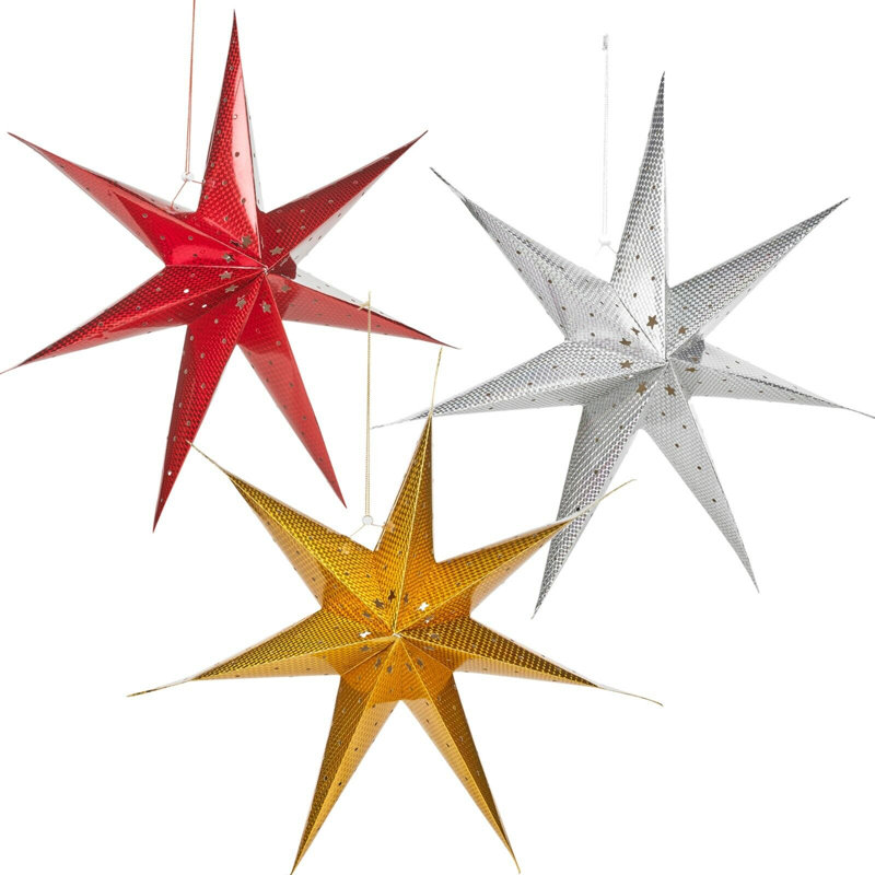 Lantern, Red/Gold/Silver