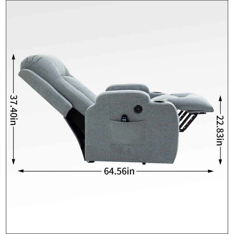 Infinite Position Okin Motor Up to 350 LBS Power Lift Recliner Chair for Elderly, Gray
