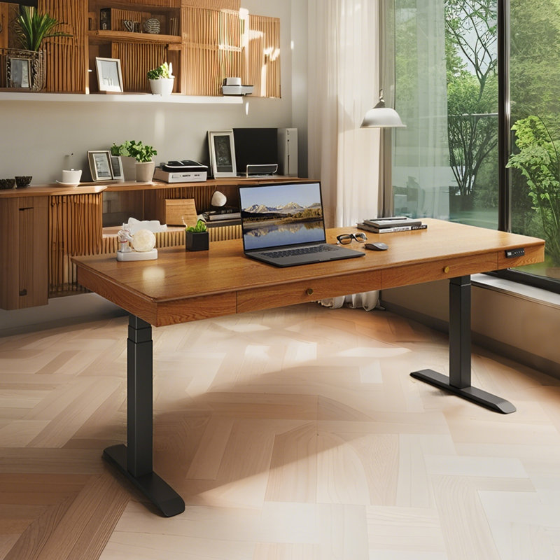 Bureau électrique à hauteur réglable Nordic Minimalist, 27.56" H x 70.86" W x 31.49" D