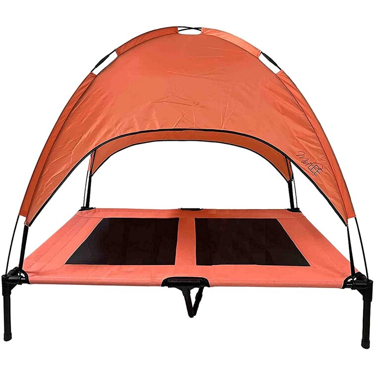 Midlee Salmon Dog Cot With Canopy