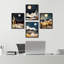 «Midnight Moon Cactus Desert Dune Nature», ensemble de 4 reproductions de cadres photo simples-97782110-97782116
