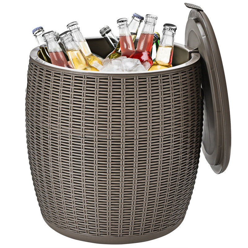 Crystalee Round Outdoor Bar Table - 40 cm W 40 cm D, Brown