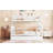 White Rubber Wood Twin-Over-Full Bunk Bed With Trundle, Convertible Ladder, Guardrails, And Detachable Design-1059322388