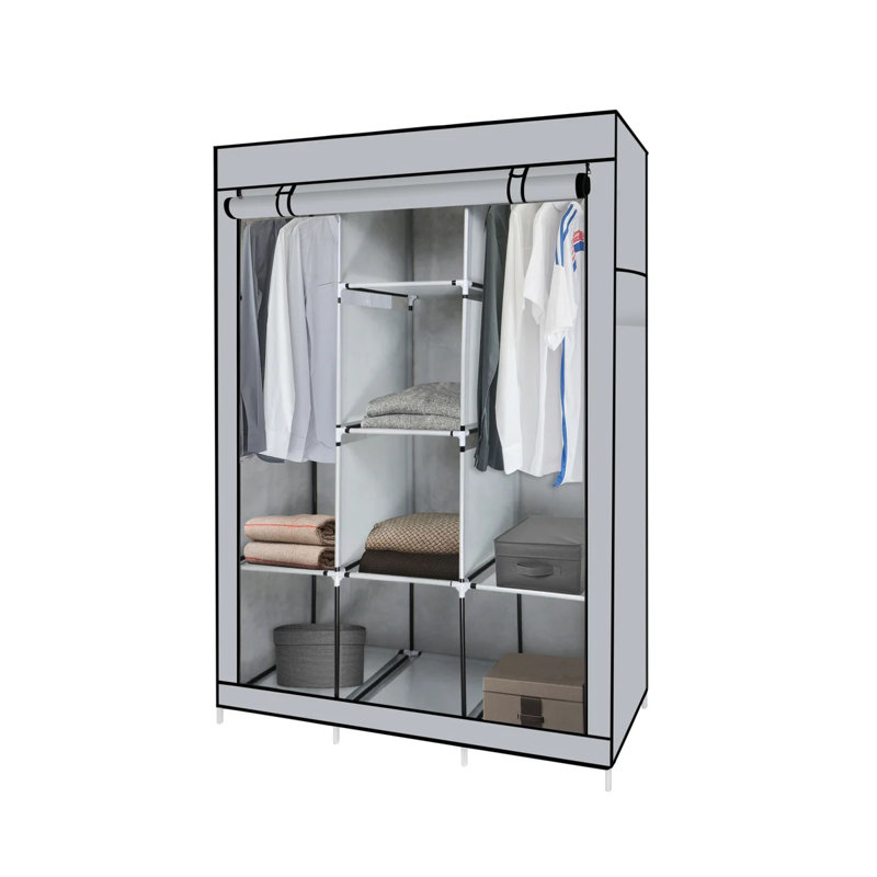 Valyn Closet System, Gray, 68" H x 50.40" W x 19" D