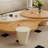 Cream style log style shaped end table