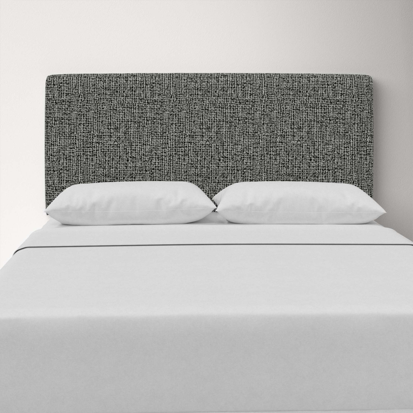 Marquise Upholstered Headboard, Twin, Modern Pepper Tweed