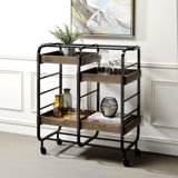 Washed Serving Cart With 3 Adjustable Trays