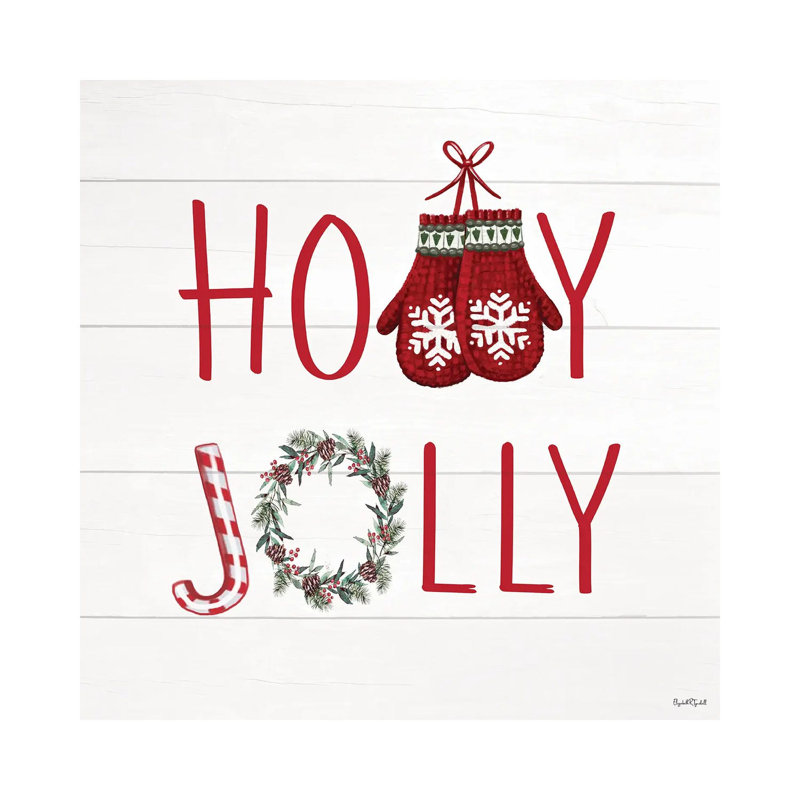 Holly Jolly - impression d'art mural , H 18 po x l 18 po, Toile tendue, Ne s’applique pas