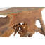 Teak Wood Handmade Live Edge Tree Stump Console Table with Clear Glass Top