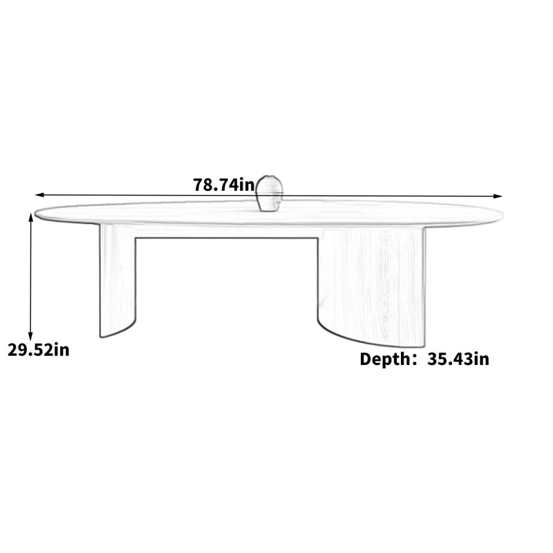 Table de salle à manger French Fashion, H 29,52 po x L 78,74 po x l 35,43 po