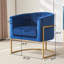 Fauteuil contemporain en velours avec structure pour salon doux