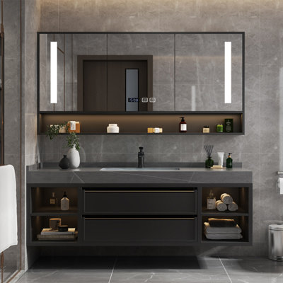 Modern light luxury style bathroom cabinet