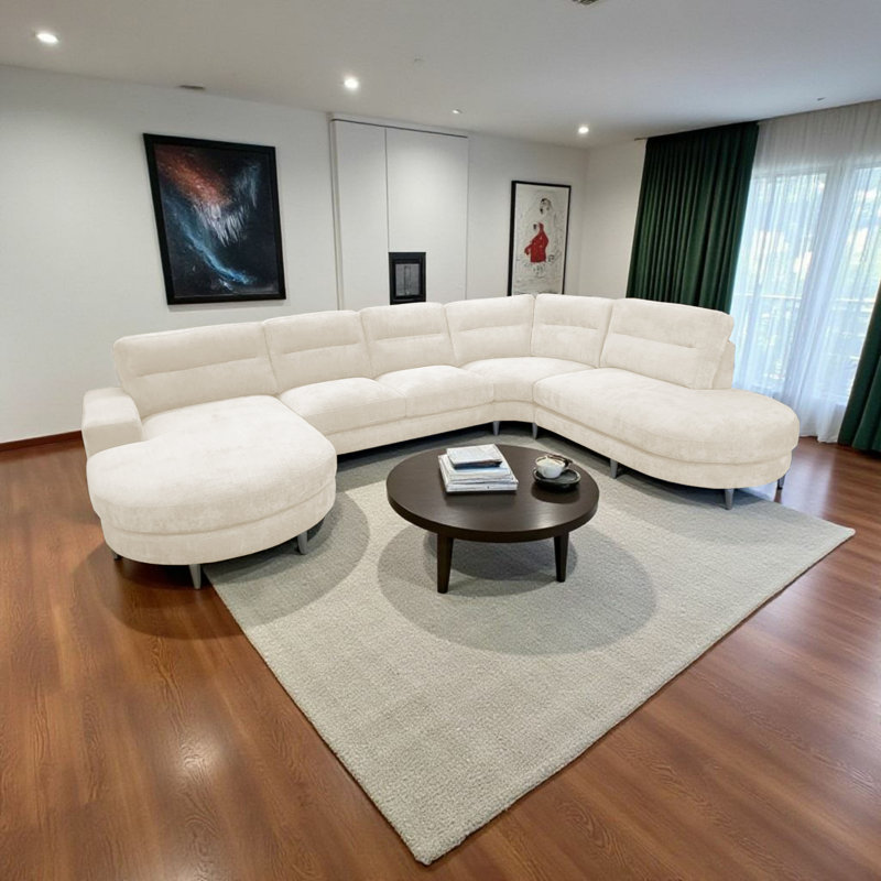 6 Seater Corner Sofa , Left Hand Facing, Cream