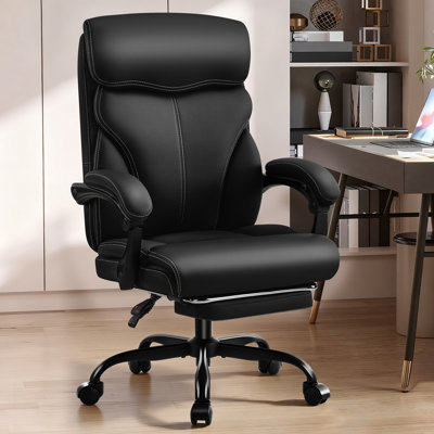Ergonomic Executive Chair with Footrest and Flip-Up Arms,For Gaming Rooms, Offices, and Meeting rooms