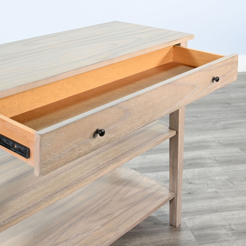 Console en bois massif 42 po Binson, Bois naturel