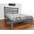 Gray Solid Wood Full Bed Frame