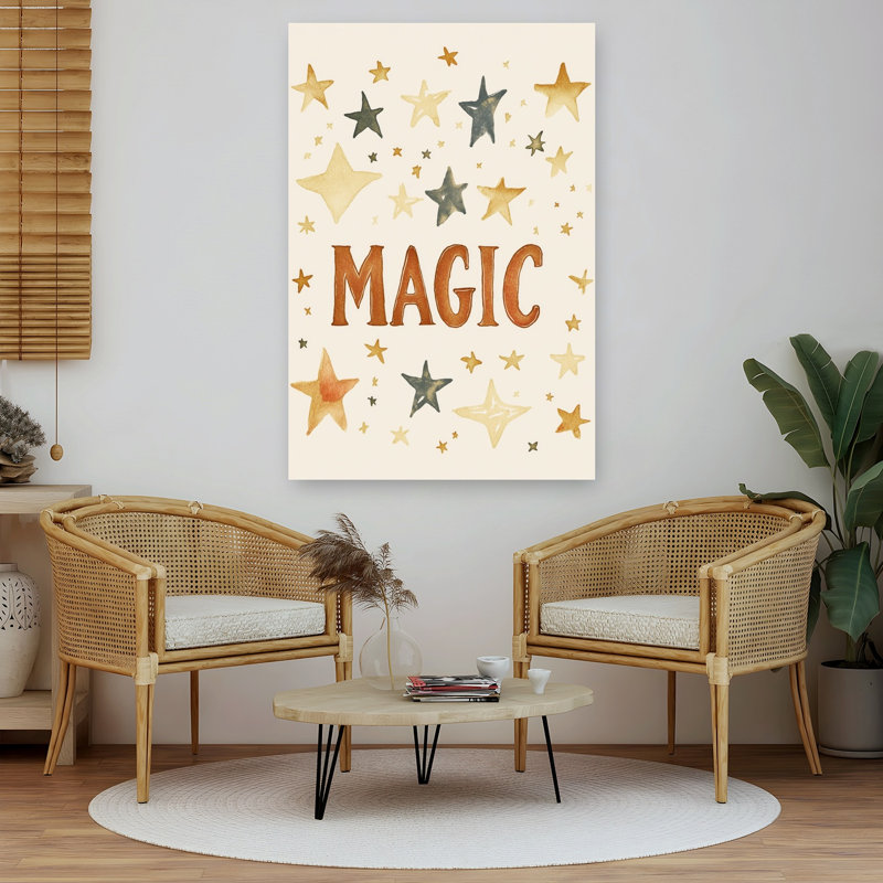 Starry Enchantment Dreamy Rustic Whimsical Landscape Nature Wall Art Print 1 Piece Wrapped Canvas Wall Art
