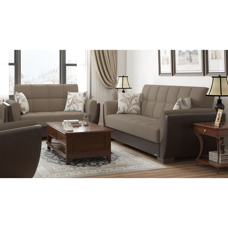 Causeuse convertible avec rangement Primenest Nimbusflow, Beige brun