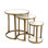 3 Piece Marble Top Nesting Table Set-Brass