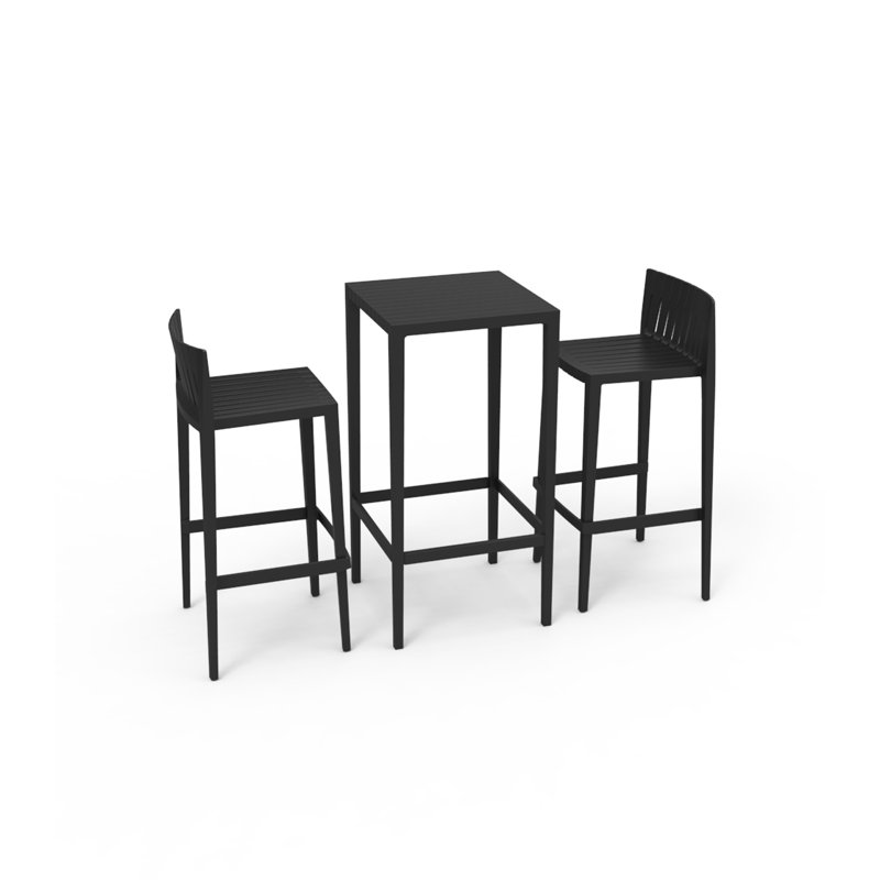 Ensemble de salle à manger à hauteur de comptoir 2 personnes Spirz, H 38,25 po x L 19,75 po x l 18,25 po, Noir