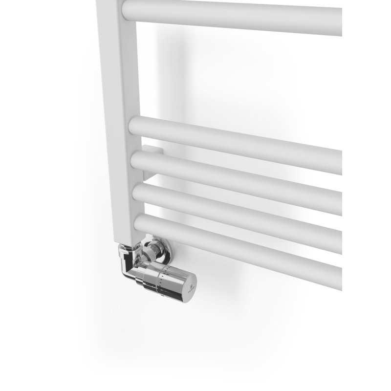 Fiona Heated Towel Rail, 90cm H  x 50cm W x 7.2cm D, White