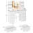 Rosse Dressing Table With 3 Colorful Light Mirror 7 Drawers and 7 Storage Shelves Makeup Desk 110cm Desktop Vanity Table