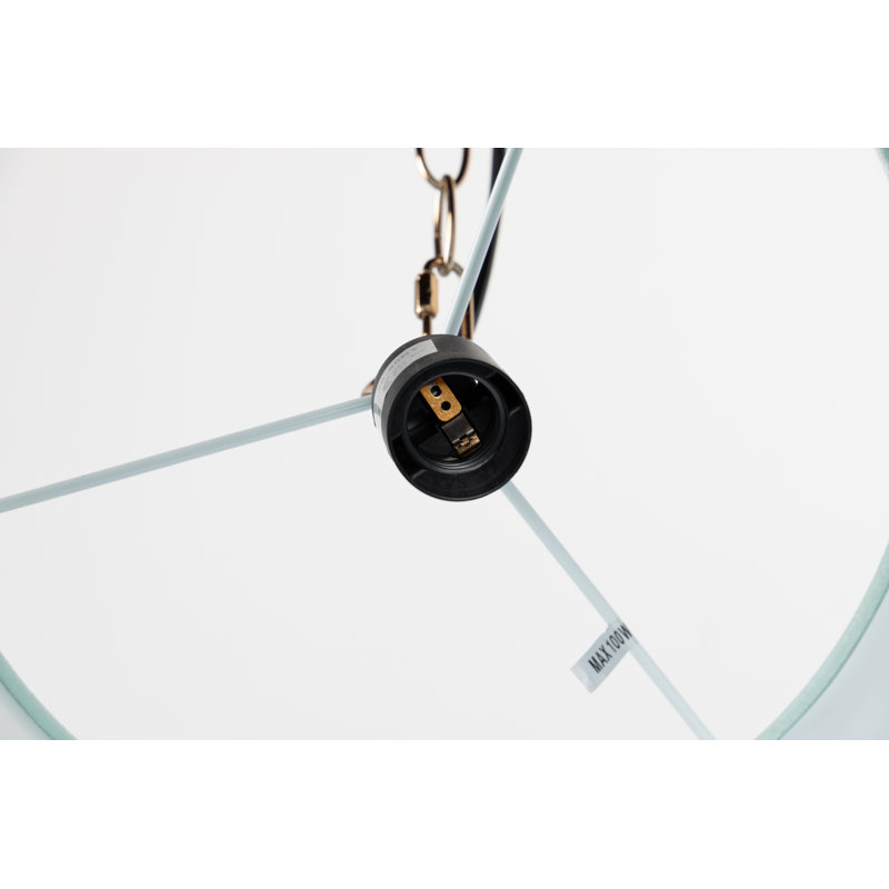 1 - Light Drum Pendant, Gold/White