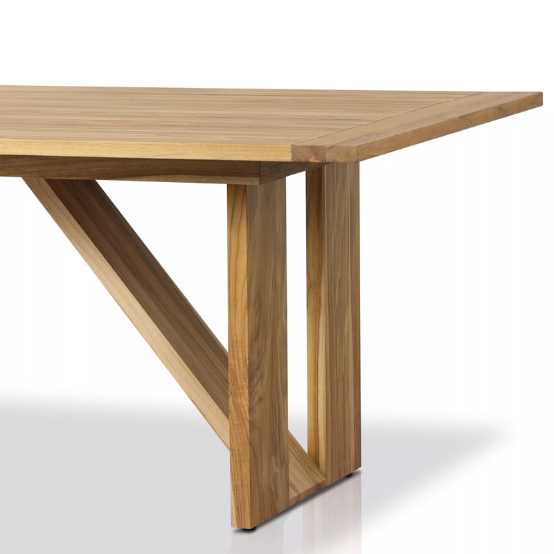 Narelle 107.75'' Natural Teak Rectangular Outdoor Dining Table