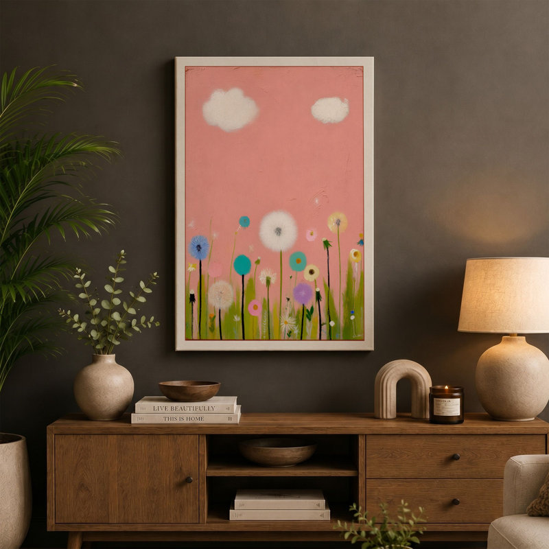 Springtime Garden Botanical - Print, 30x20 - 76.2 x 50.8 cm, Taupe Border