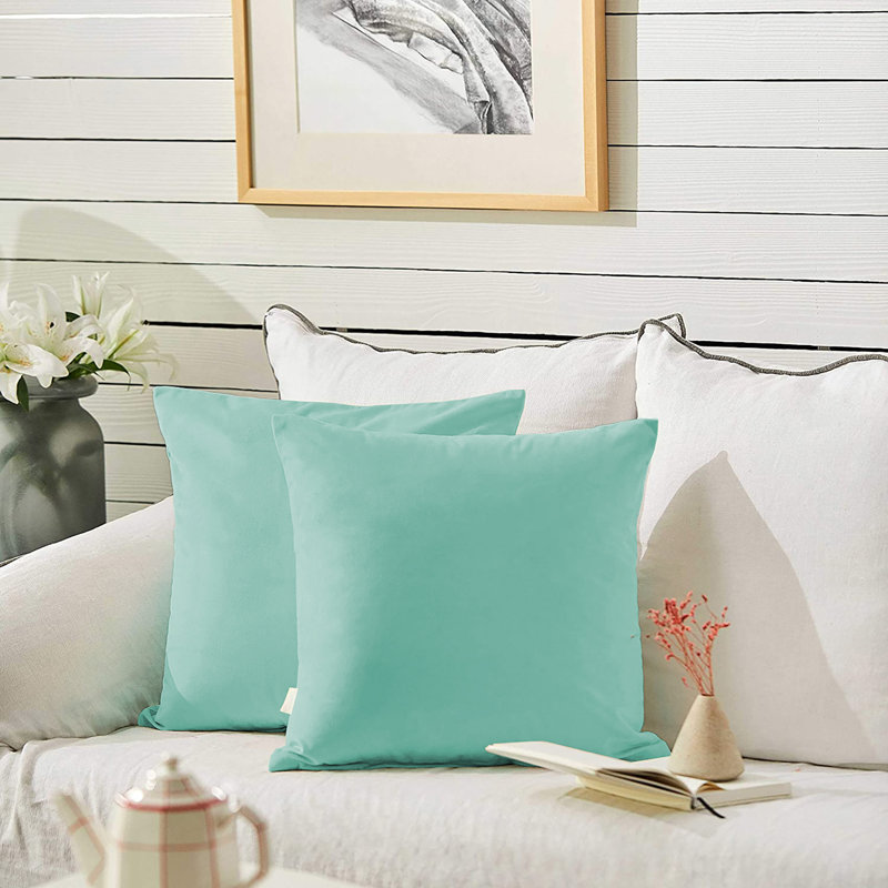 Square Pillow Cover, 20" x 20", Aqua Green