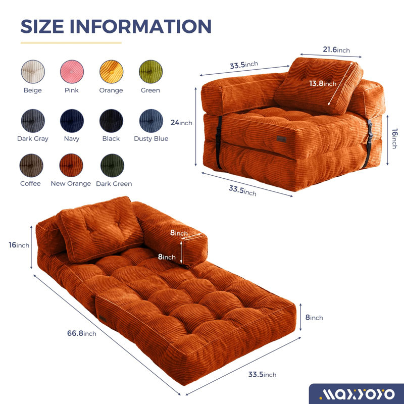 Canapé-lit pliant, fauteuil convertible avec coussin, MIKY-2608WQ7N-5