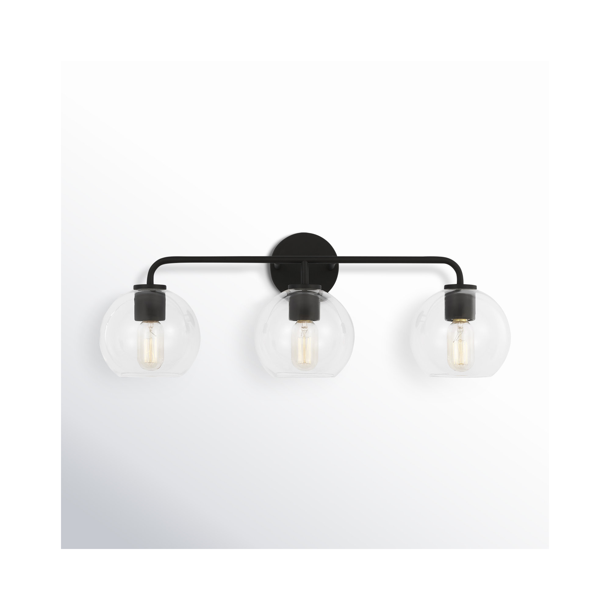 Childerley 3-Light Dimmable Vanity Light, Clear, Midnight Black